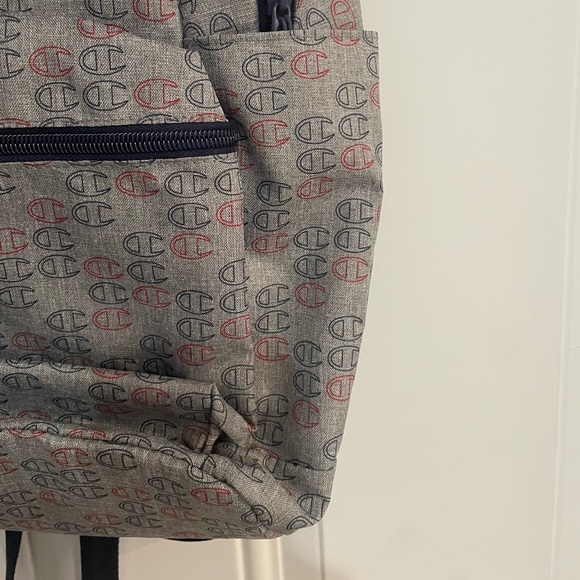 Champion Logo Patterned Gray Backpack - Picture 2 of 4